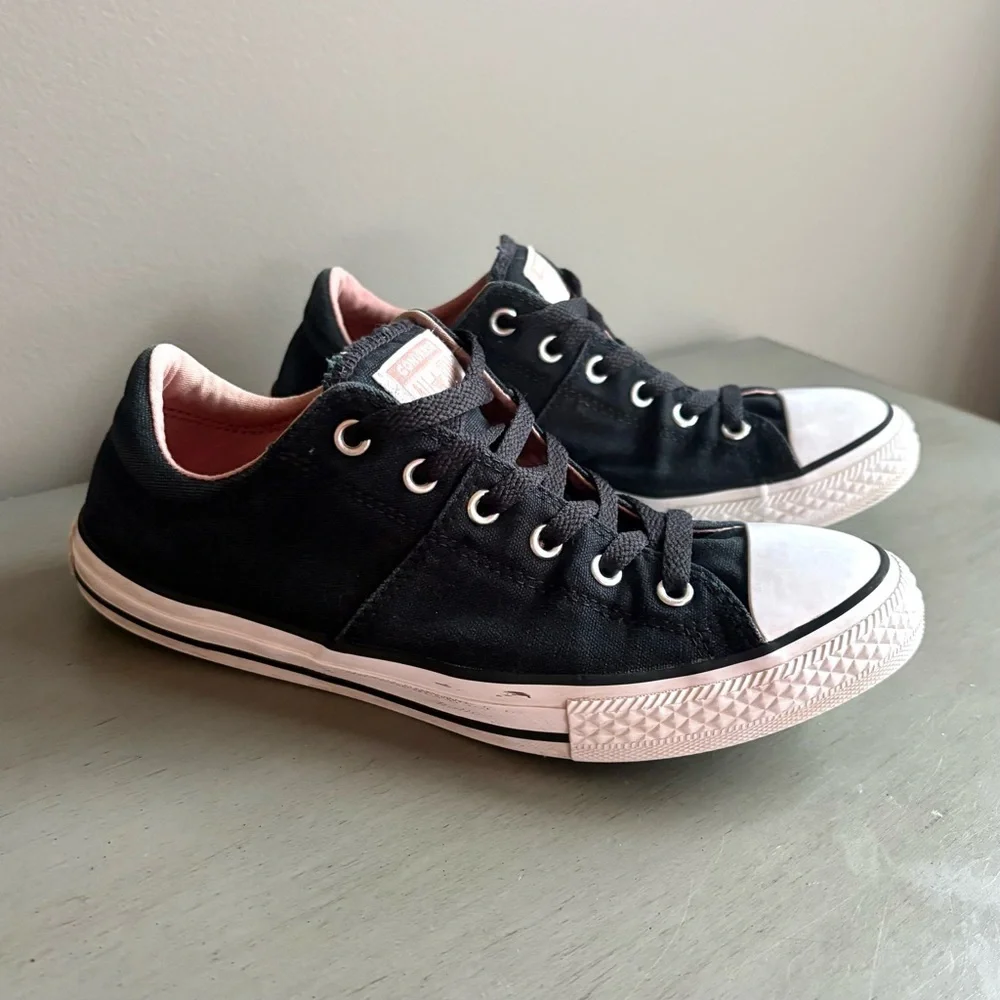 Converse All Star Chuck Taylor Madison Ox Black Pink Sneakers Girls Sz 5 Retro